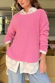 Made in Italy Conrad Body Skim Knit Jumper Peony